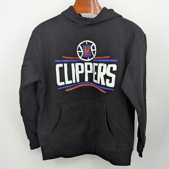 NWOT MARKET x NBA LA Clippers Hoodie Black Medium 100% Cotton Graphic Pullover - Picture 2 of 8